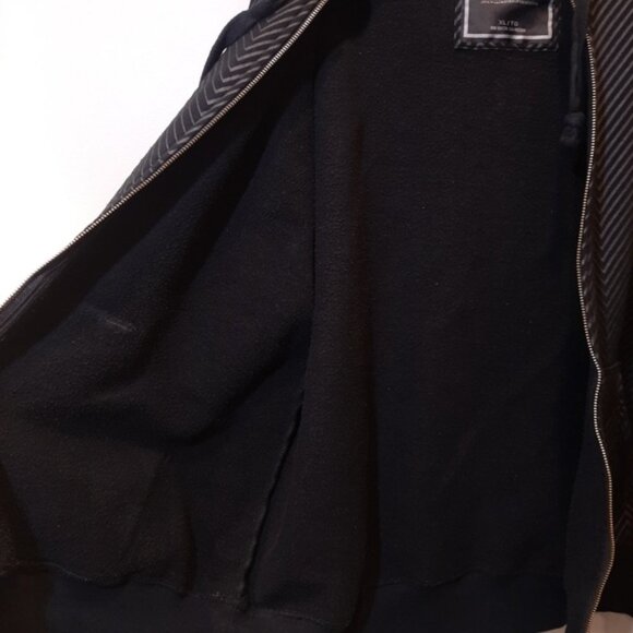 Foot Locker Zip Front Sweatshirt Jacket Hoodie Fleece Lined Athletic Black - Picture 9 of 14